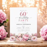 Budget Rosa Garden Blommigt 60:e födelsedagsinbjud Flygblad<br><div class="desc">Fira i stil med en kalligrafi för trädgårdsodling på 60:e födelsedag, perfekt för en milstolpe-händelse. Den här inbjudan har en slimmad men sofistikerad blommigt och elegant-kalligrafi. Temat lush-trädgården blandar naturskönhet med en ren typografi, skapar en tidlöshet och bjuder in utseende. Perfekt för utomhus- eller trädgårdsinstallationer. Den fångar glädjen från detta...</div>