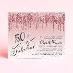 Budget Rosa Glitter 50:e Födelsedagsfest inbjudan<br><div class="desc">Elegant,  chic och budgetvänlig 50:e födelsedagsfest inbjudan med "50 & Fabulous" skript i snyggt mot en rosa rosa,  med guld och ro glitter. Du kan anpassa dig med hennes namn och party.</div>