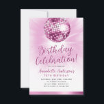 Budget  Rosa Glitter 70-talet Disco Boll födelseda Anteckningskort<br><div class="desc">Modern Glam  Rosa Glitter Gnistra 70-talet Party Disco Boll vid födelsemeddelanden</div>