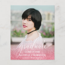 BUDGET ROSA Glitter Ombre Snällt Foto Examen