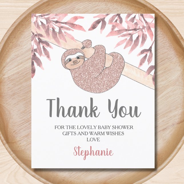 Budget Rosa Glitter Sloth Baby Shower Tack (Skapare uppladdad)