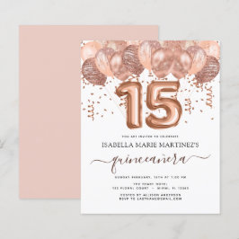 Budget Rosa Guld Ballonger Quinceañera Firande