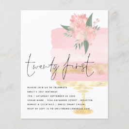 Budget Rosa Guld födelsedag 21:a Party Inbjudan