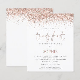 Budget Rosa Guld Glitter Tjugoförsta Födelsedagsin
