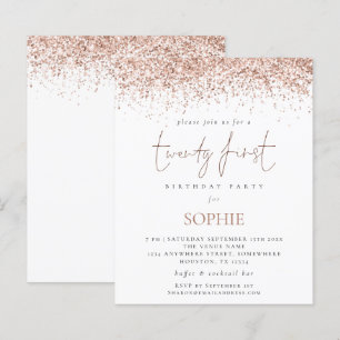 Budget Rosa Guld Glitter Tjugoförsta Födelsedagsin