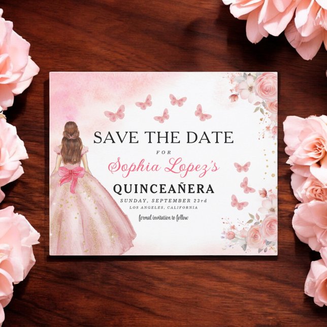 Budget Rosa Guld Princess Birthday Quinceanera Flygblad (Skapare uppladdad)