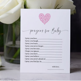 Budget Rosa Hjärtas Bönor för Baby Shower-kort