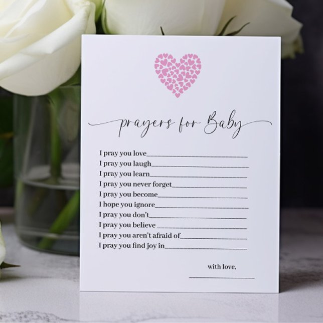 Budget Rosa Hjärtas Bönor för Baby Shower-kort (Skapare uppladdad)