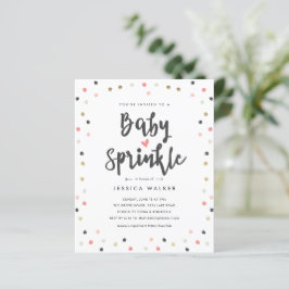 Budget Rosa Konfetti Baby Sprinkle Inbjudan