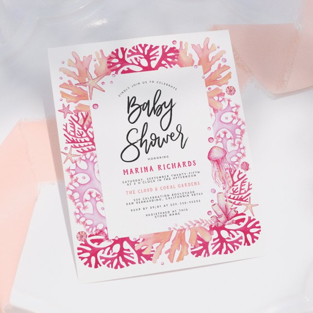 Budget Rosa korall och maneter nautisk baby shower (Skapare uppladdad)
