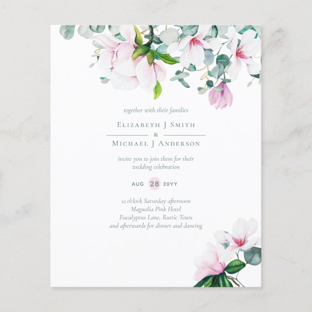 BUDGET  Rosa Magnolias Sage Eucalyptus Wed (Framsida)