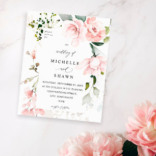 Budget  Rosa och eukalyptus Blommigt Bröllop 2 Flygblad