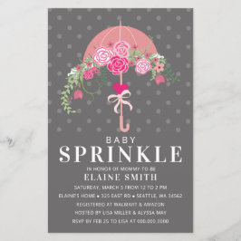 Budget Rosa Parbrella Girl Baby Shower-inbjudan