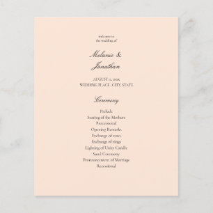 Budget  Rosa Pastel Bröllop Ceremony Flygblad