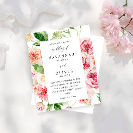 Budget Rosa & Peach Blommigt & Greenery Bröllop