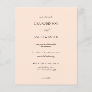Budget Rosa Peach Calligraphy Bröllop Flyer
