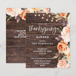 Budget Rosa & Persika Blommig med Ljus Thanksgivin