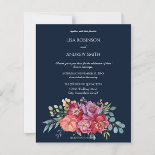 Budget Rosa & Plum Tropical Blommigt Navy 2 Bröllo