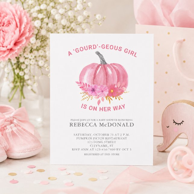 Budget Rosa Pumpa Flick Baby Shower Inbjudan Flygblad (Add name and Baby Shower details to customize.  Matching items available)