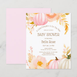 Budget Rosa Pumpa Höst Baby Shower Inbjudan