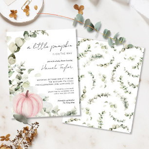 Budget Rosa Pumpkin Baby Shower-inbjudan