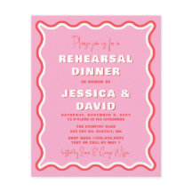 Budget Rosa Red Photo Rehearsal Middag Inbjudan