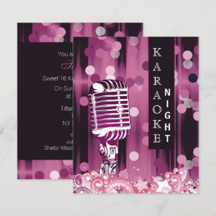 Budget Rosa Sweet 16 Karaoke-inbjudan