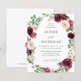 Budget Rosa & Vinröda Blommor 7 Bröllop