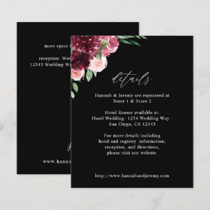 Budget Rosa & Vinröda Blommor 7 Detaljer - Svart