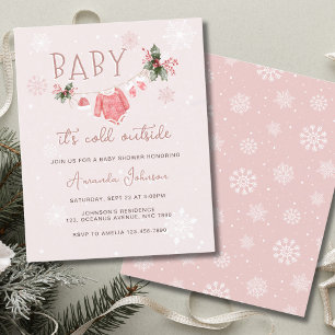 Budget Rosa Vinter Det är kallt ute Baby Shower