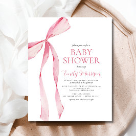 Budget  Rosa Watercolor Bow Girl Baby Shower