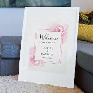 Budget Rosa Watercolor Ro Bröllop Poster