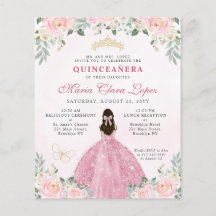 Budget rosabruden krona Quinceañera