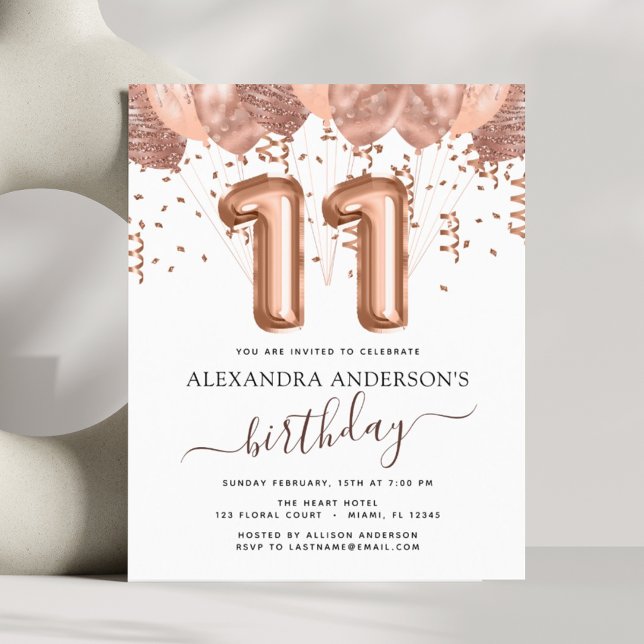 Budget Rose Gold Ballonger 11-års födelsedagsfest (Skapare uppladdad)