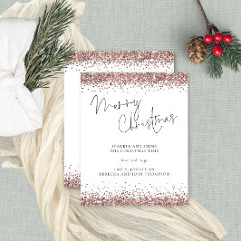 Budget Rose Gold Glitter God Jul-kort
