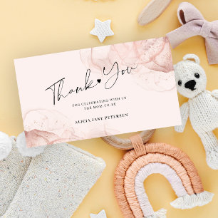 Budget rose gold rodnad baby shower tack anteckningskort