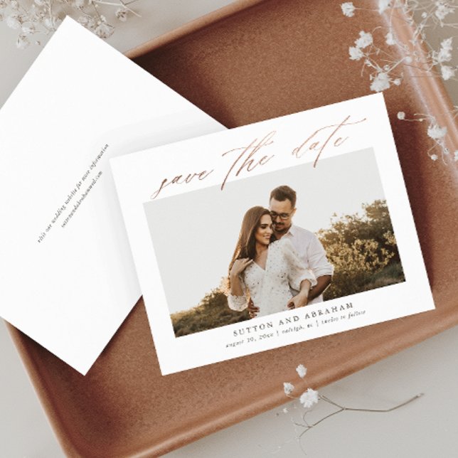 Budget Rose Gold Script Foto Spara Datum (Skapare uppladdad)