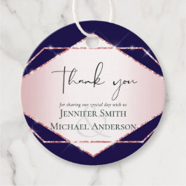 Budget Rose Guld Folie Look Geometrisk Bröllop Gåvor Etiketter