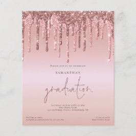 Budget Rose Guld Glitter Drips Foto Examen Inbjuda