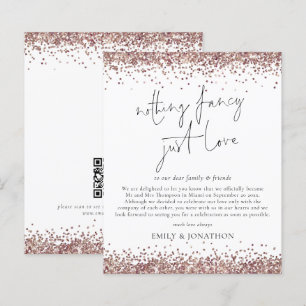 Budget Rose Guld Glitter Inget Tjafs Bröllopslöfte