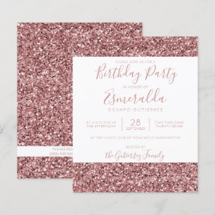 BUDGET Rose Guld Rosa Glitter Födelsedag
