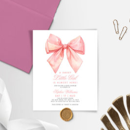 Budget Rosé Rosa Båge Baby Shower Inbjudan