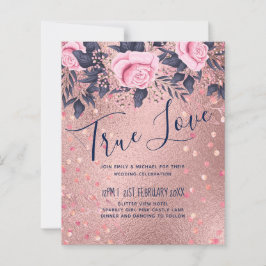 BUDGET Rosegold Blue Rosa BRÖLLOP Girly Glam