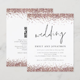 Budget Roséguld Glitter QR Informell Bröllopsklänn