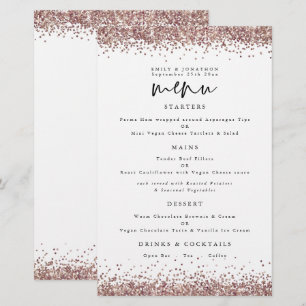 Budget Roséguld Glitter Vigsel Vit Meny