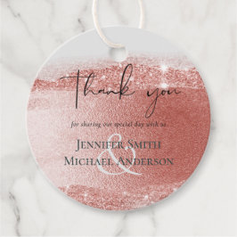Budget Roséguld Glitterfolie Utseende Bröllop Gåvor Etiketter