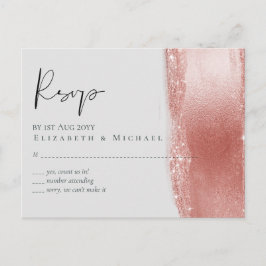 Budget Roséguld Glitterfolie Utseende Bröllop Vykort