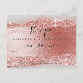 Budget Roséguld Glitterfolie Utseende Bröllop Vykort