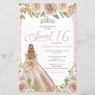 Budget Roséguld Kronprinsessa Tiara Sweet 16