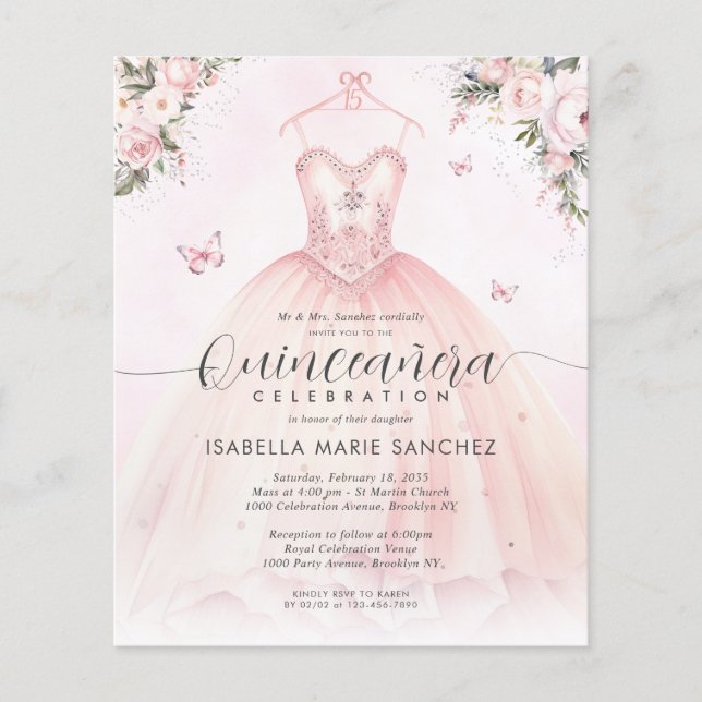 Budget Rosenskära Blommig Prinsessa Klänning Quinc (Framsida)